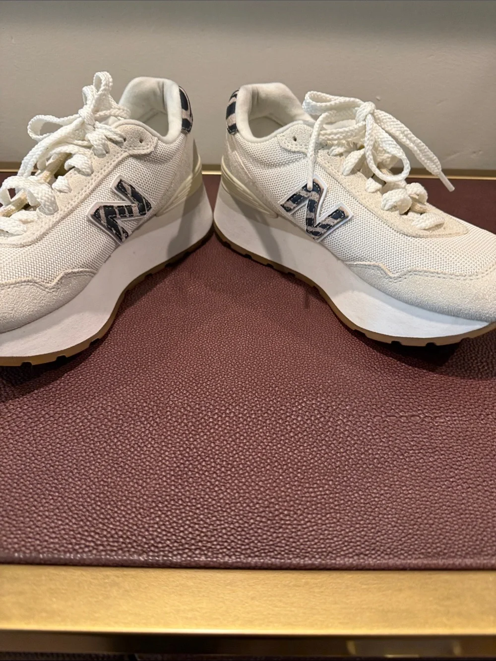 New Balance Cream and Gum 515H Platform Sneakers